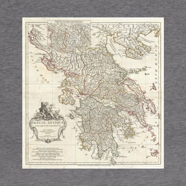 Vintage Map of Greece (1794) by Bravuramedia